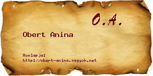 Obert Anina névjegykártya